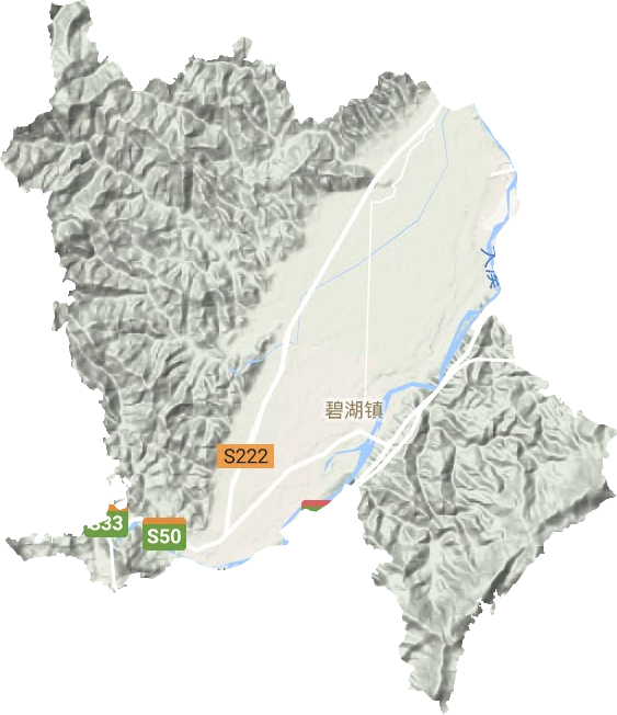 碧湖镇地形地图