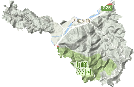 大港头镇地形地图