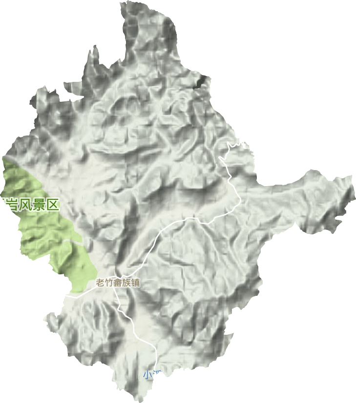 老竹畲族镇地形地图
