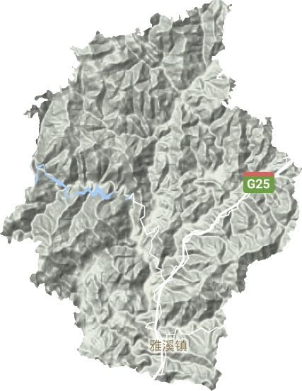 雅溪镇地形地图