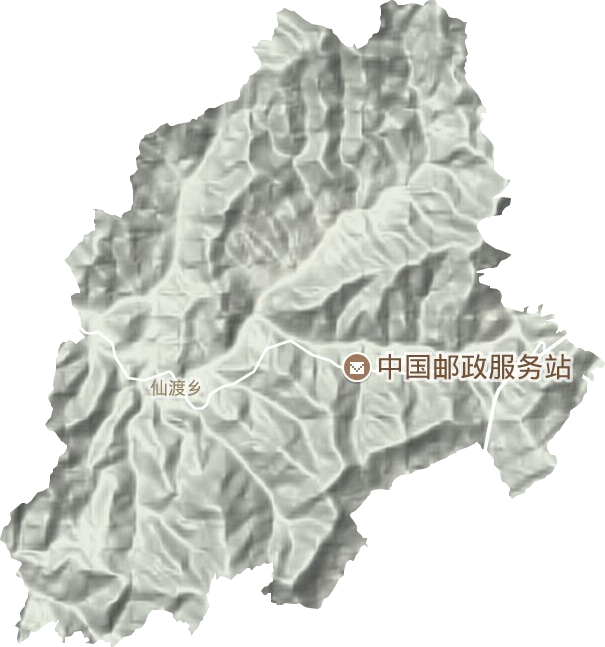 仙渡乡地形地图