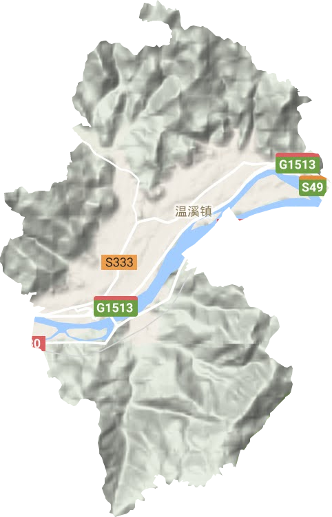 温溪镇地形地图