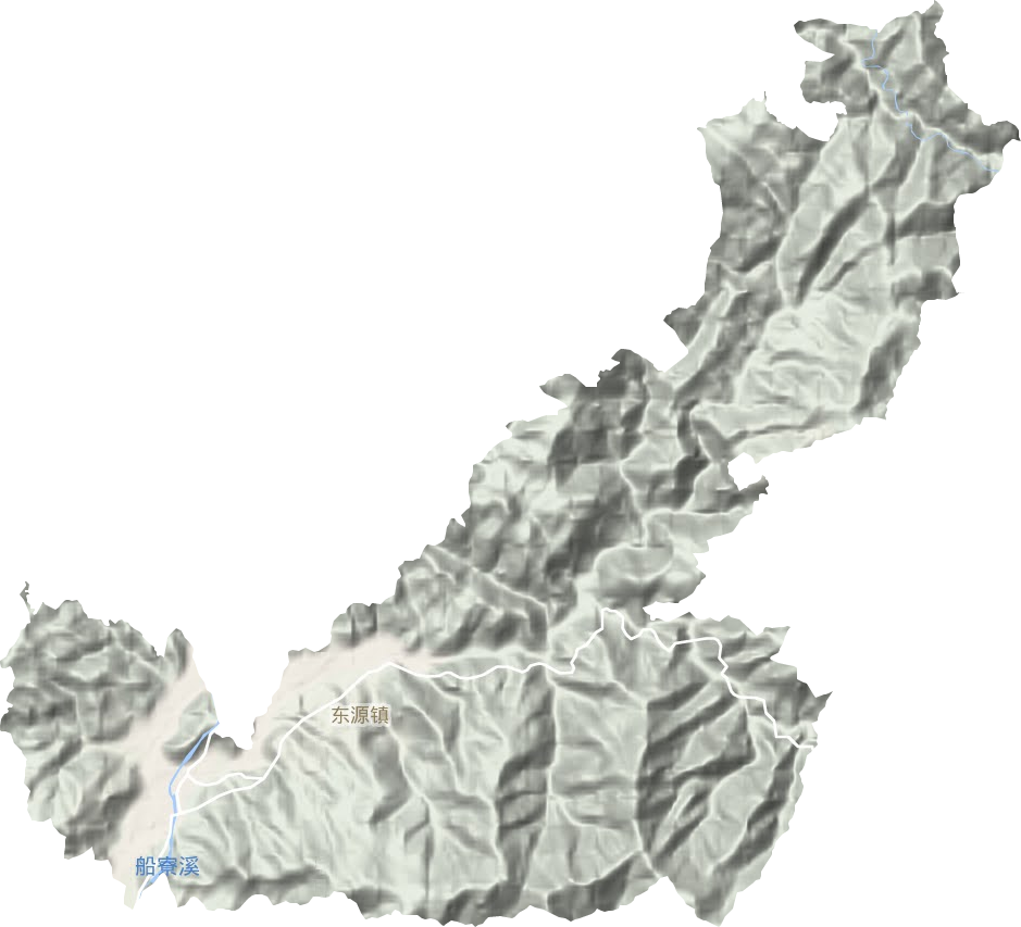 东源镇地形地图