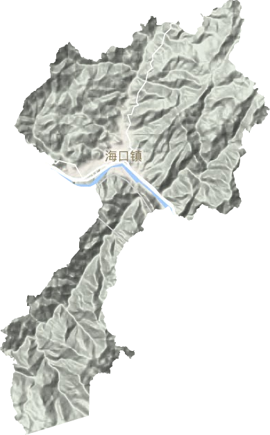 海口镇地形地图
