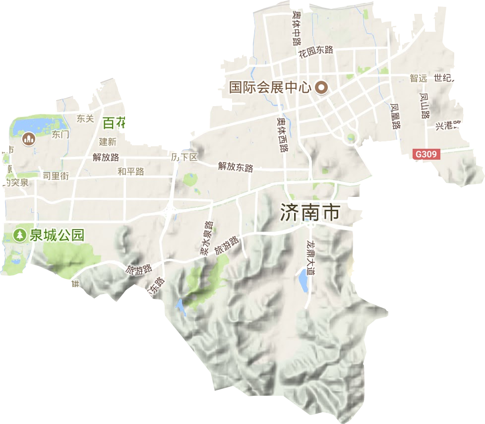 历下区地形地图