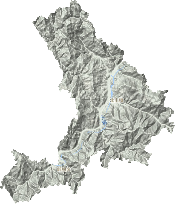 北山镇地形地图