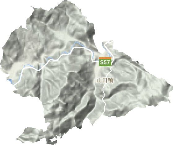 山口镇地形地图