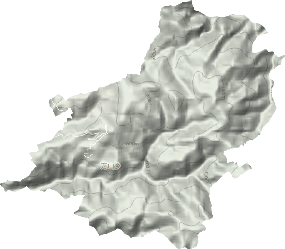 万山乡地形地图