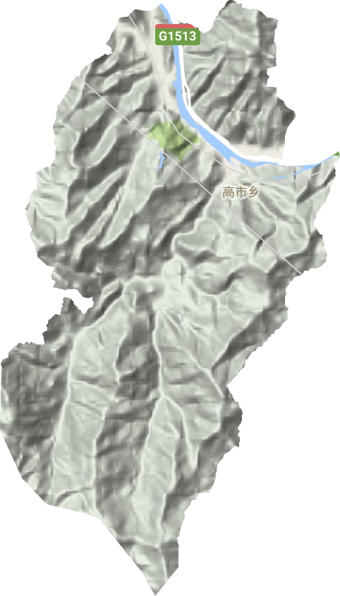 高市乡地形地图