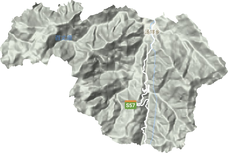 汤垟乡地形地图