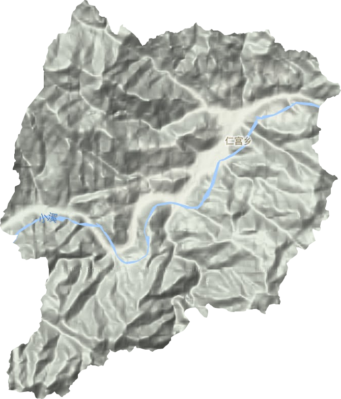 仁宫乡地形地图