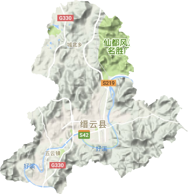 五云街道地形地图