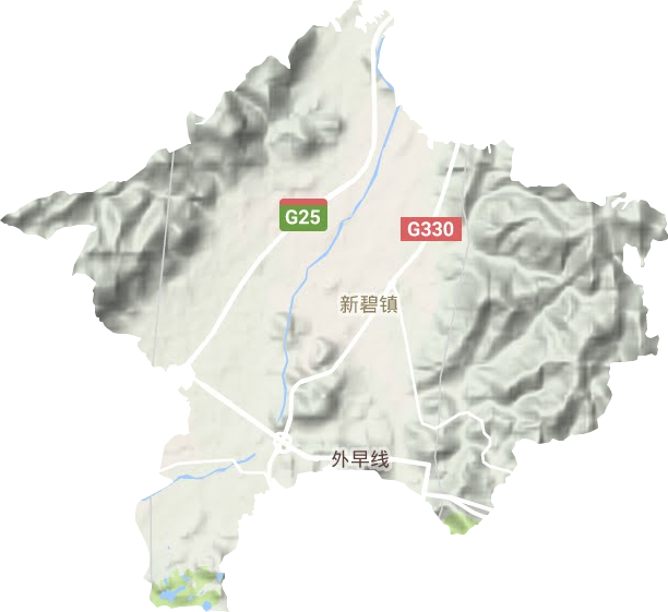 新碧街道地形地图