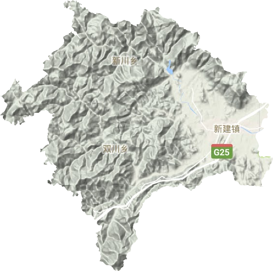 新建镇地形地图