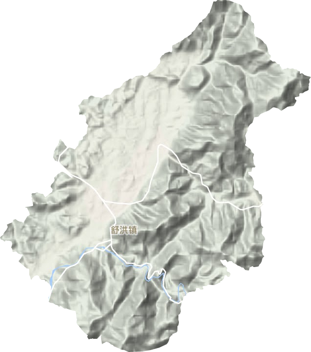 舒洪镇地形地图