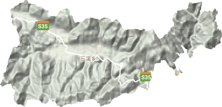 三溪乡地形地图