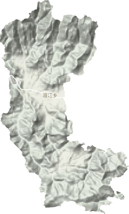 溶江乡地形地图