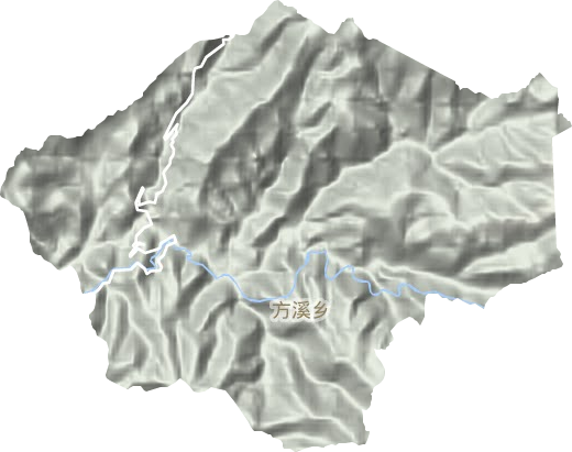 方溪乡地形地图