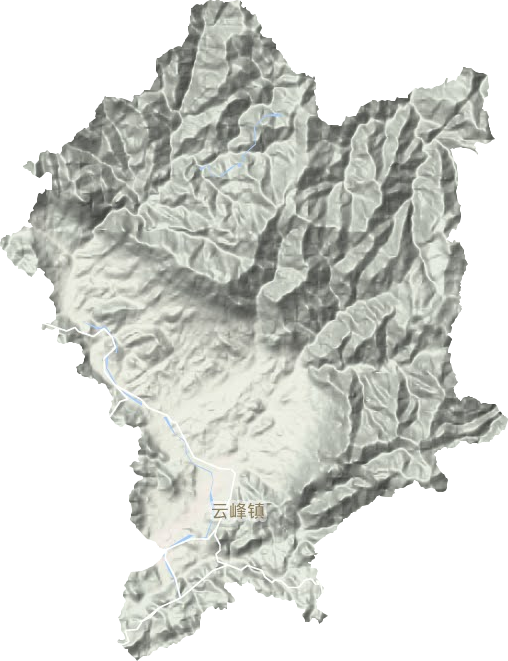 云峰街道地形地图