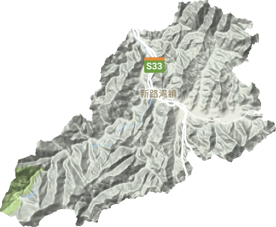 新路湾镇地形地图