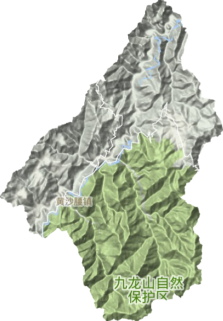 黄沙腰镇地形地图