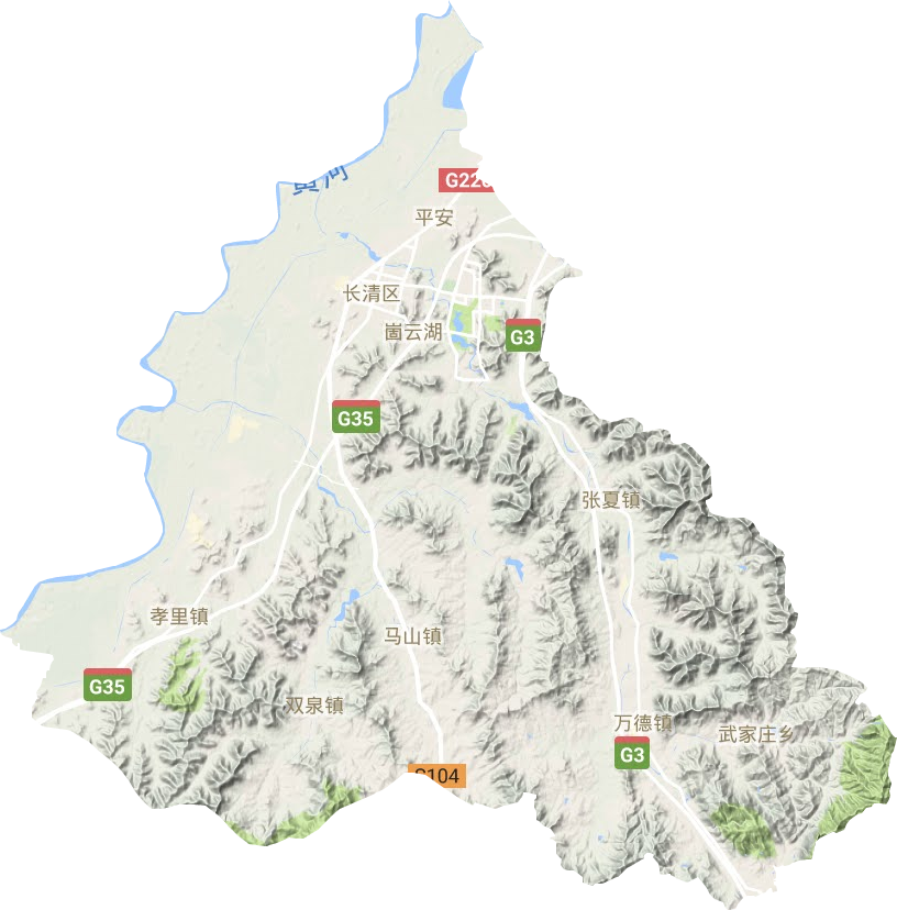 长清区地形地图