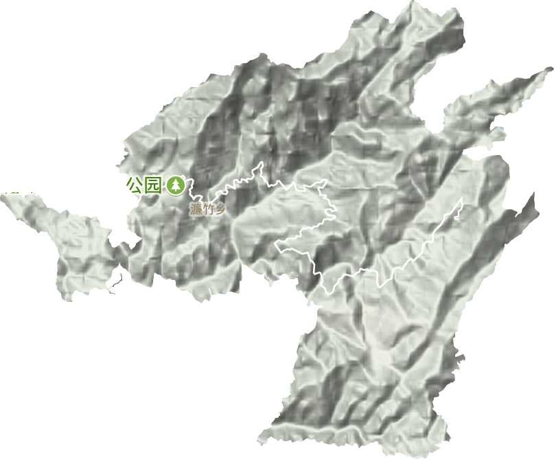 濂竹乡地形地图