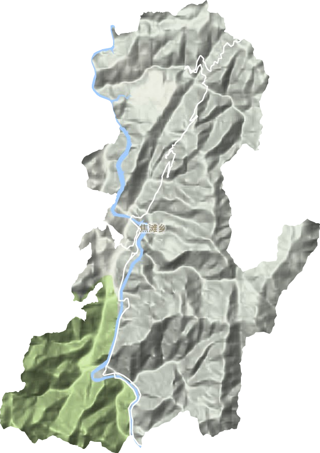 焦滩乡地形地图