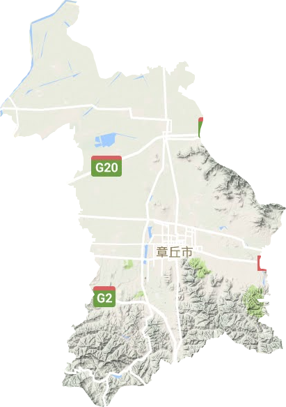 章丘区地形地图