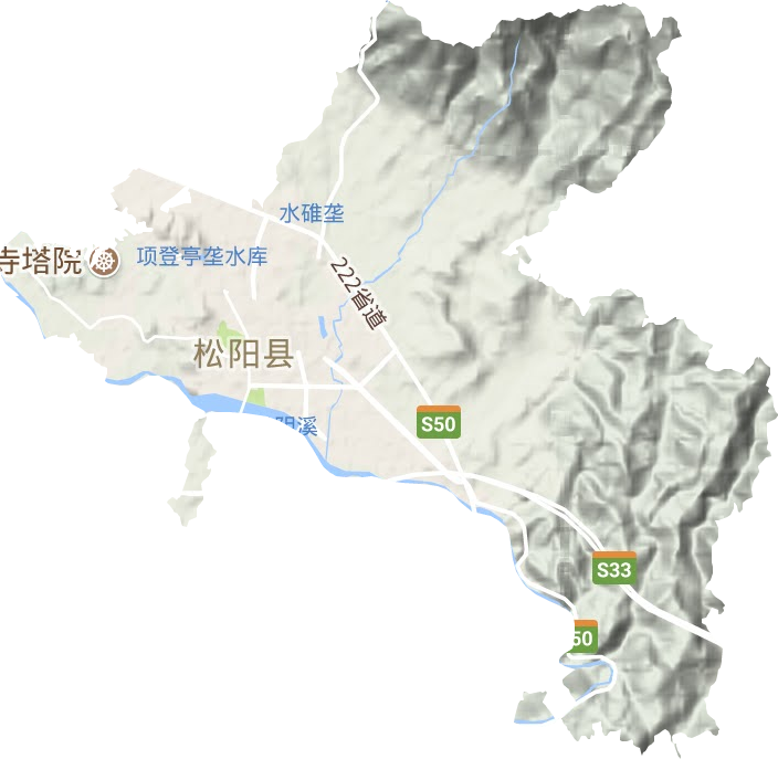 西屏街道地形地图