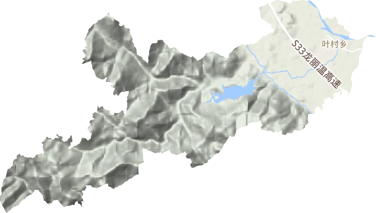 叶村乡地形地图