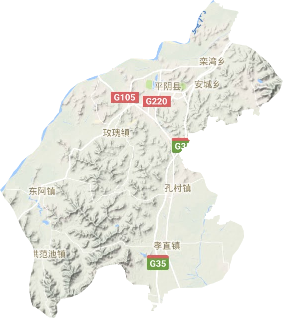 平阴县地形地图