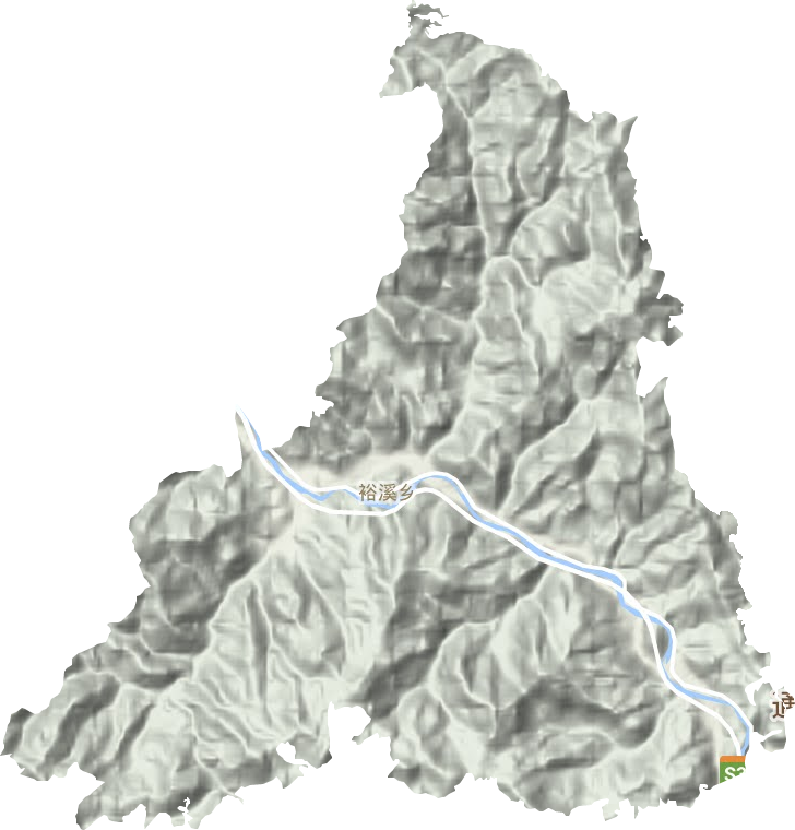 裕溪乡地形地图