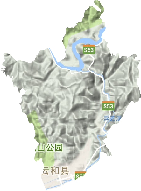 浮云街道地形地图