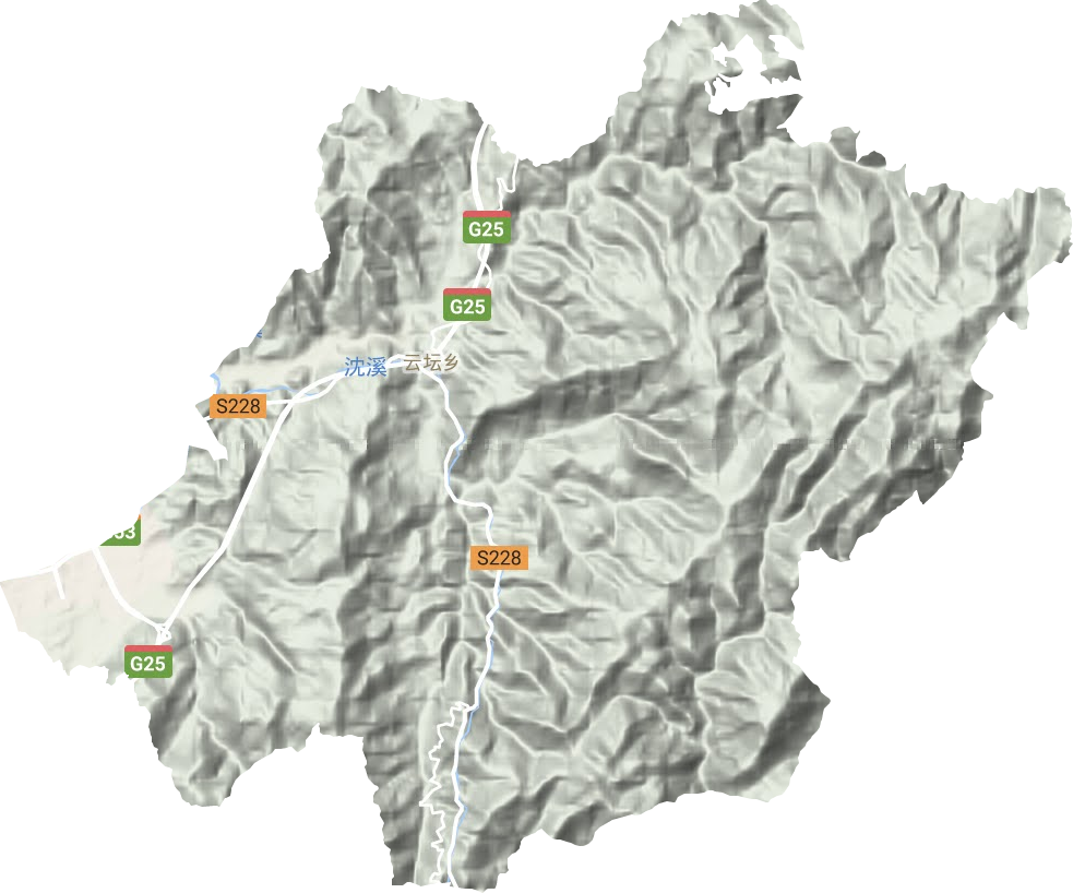 元和街道地形地图