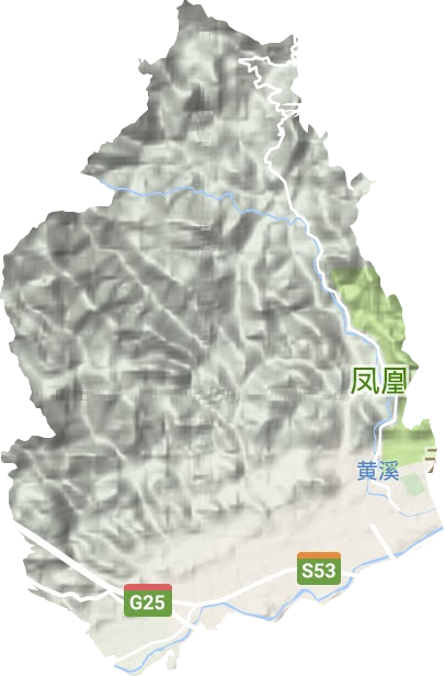 凤凰山街道地形地图