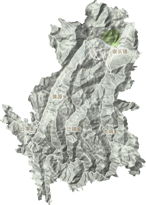 崇头镇地形地图