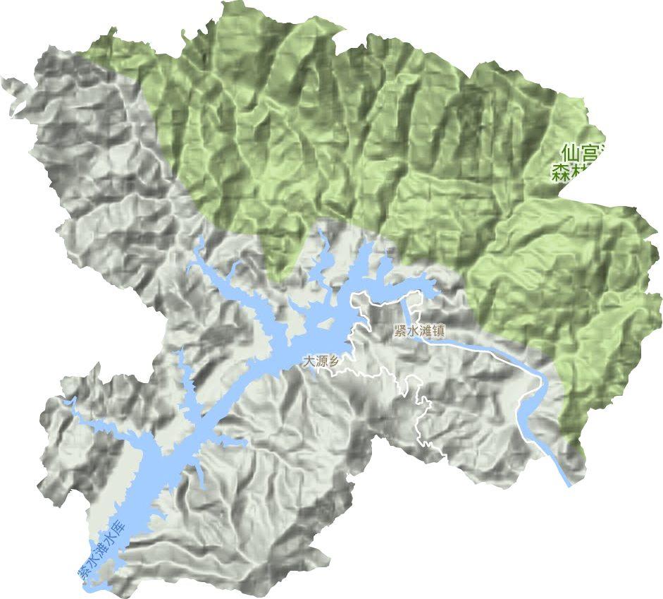 紧水滩镇地形地图