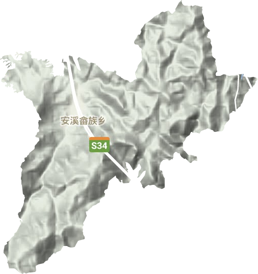 安溪畲族乡地形地图