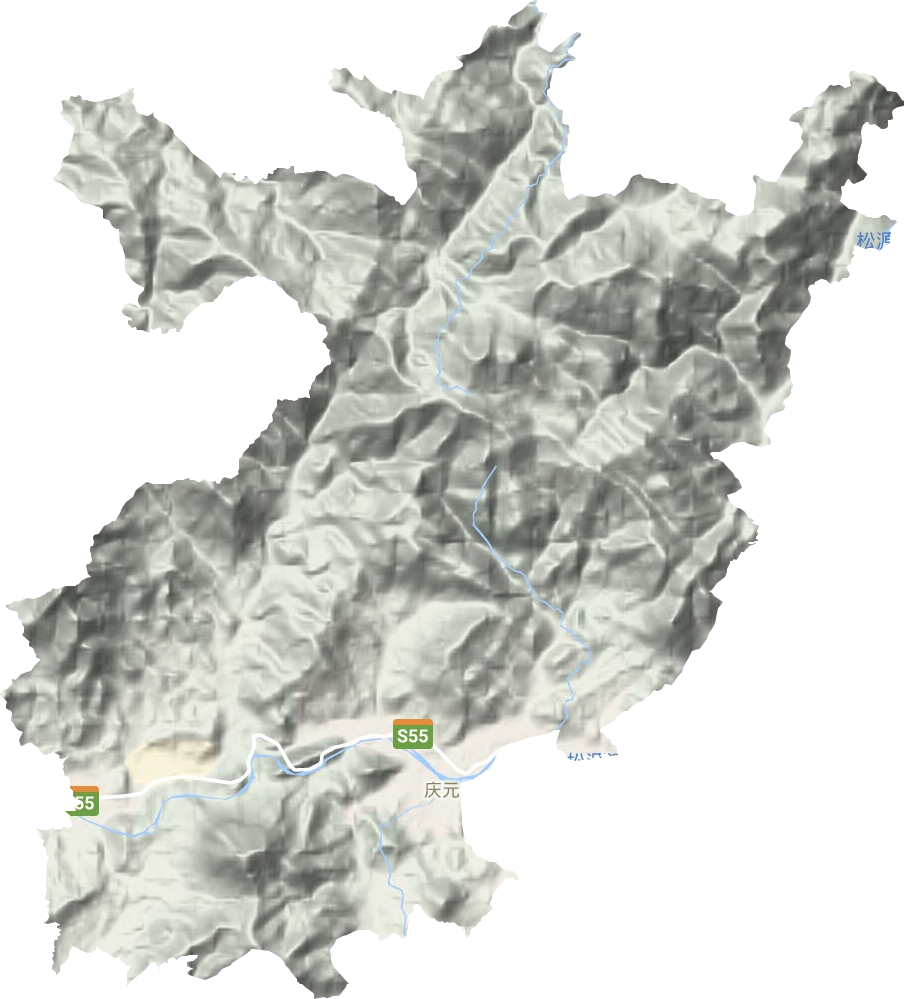 松源街道地形地图