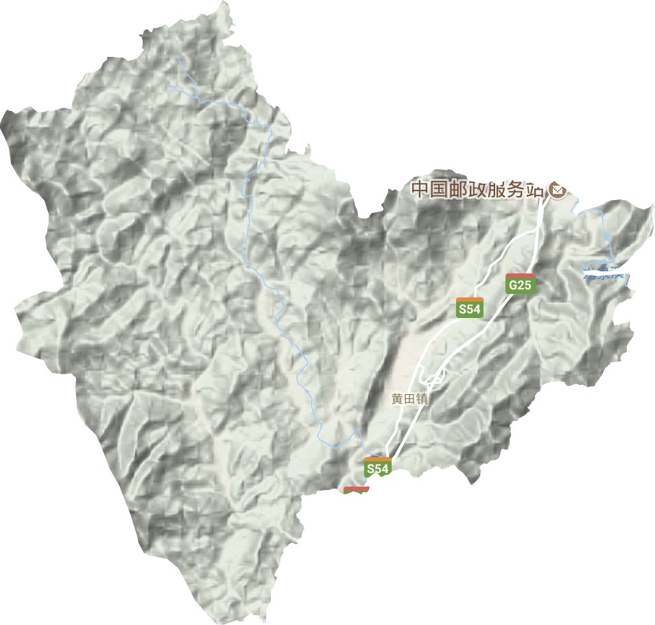 黄田镇地形地图