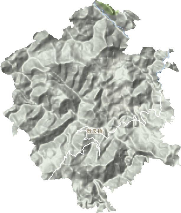 贤良镇地形地图