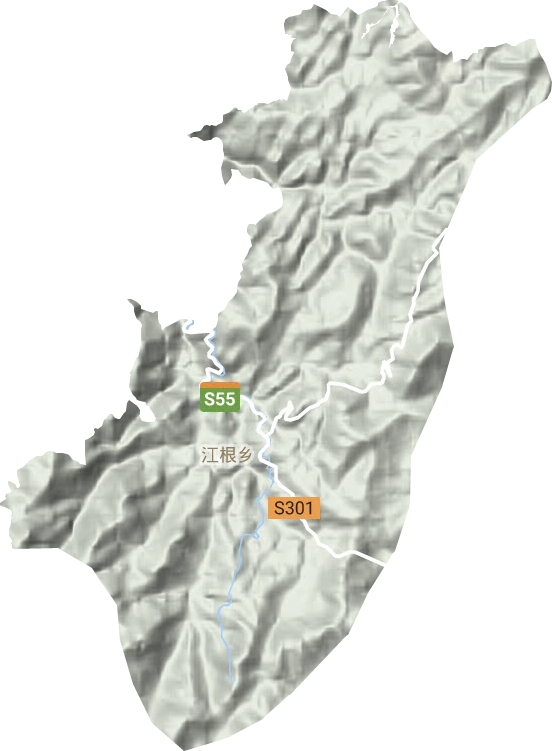 江根乡地形地图