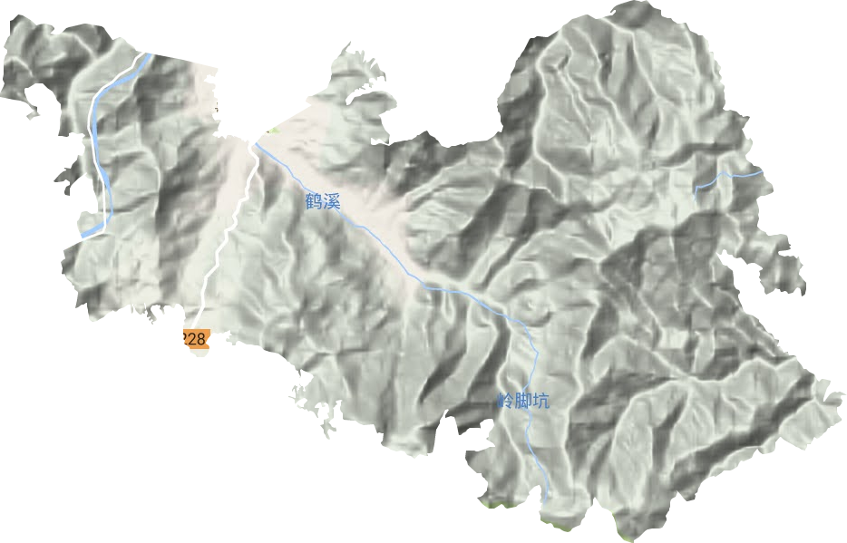 鹤溪街道地形地图