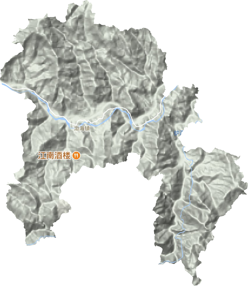 渤海镇地形地图