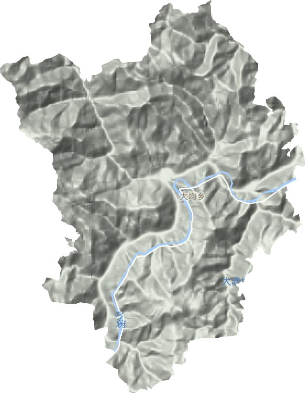 大均乡地形地图