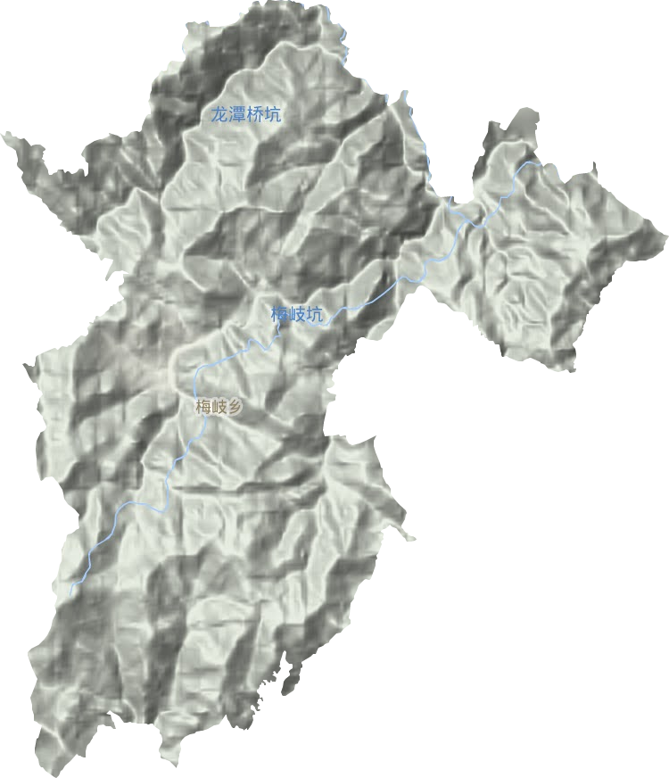 梅岐乡地形地图