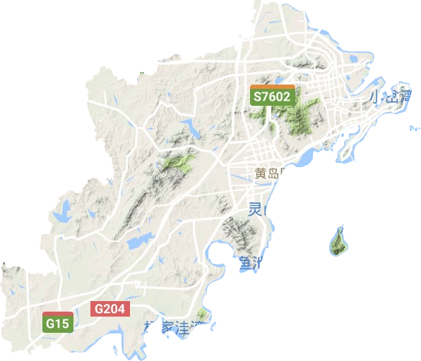 黄岛区地形地图