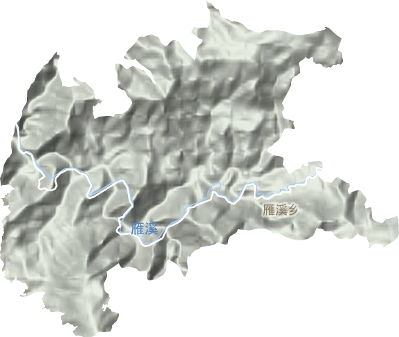 雁溪乡地形地图