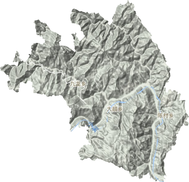 九龙乡地形地图